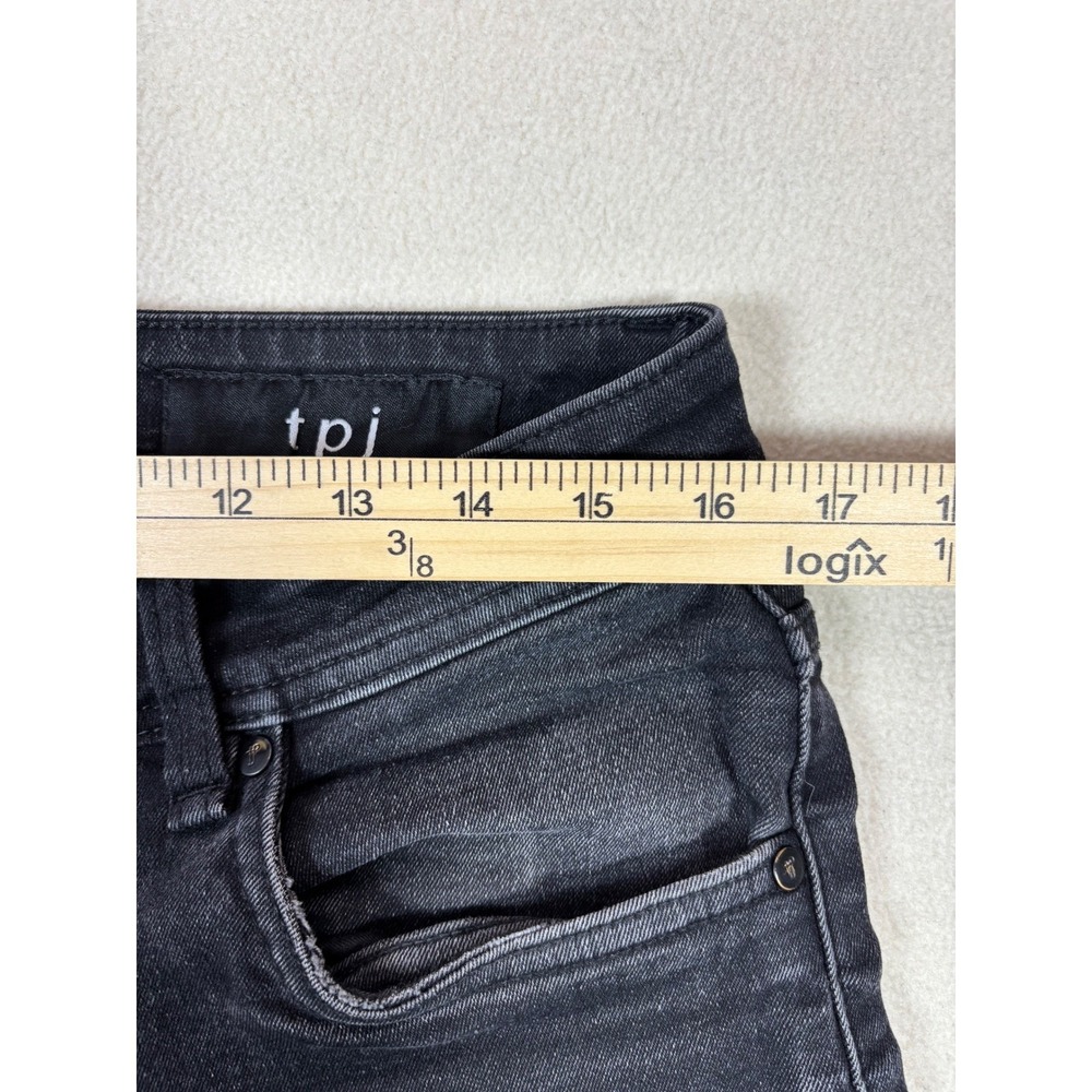 TPJ the Perfect Jean Mens Slim‎ Fit worn in Distressed Black Jeans 33x32 - Picture 4 of 8